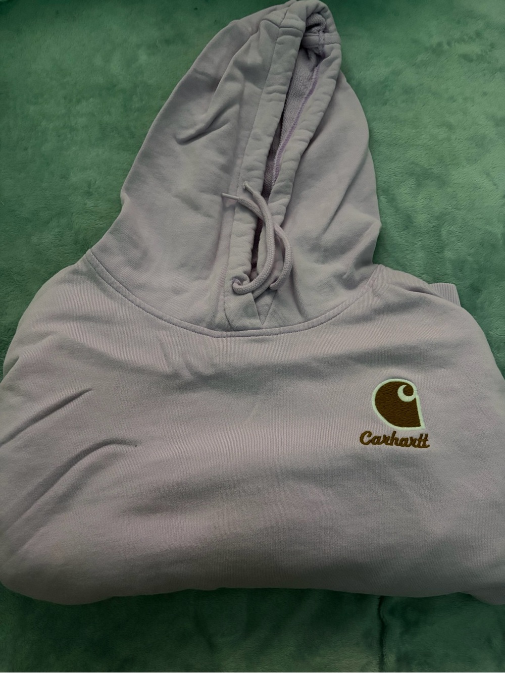 Carhartt Lavender Hoodie with Brown Logo